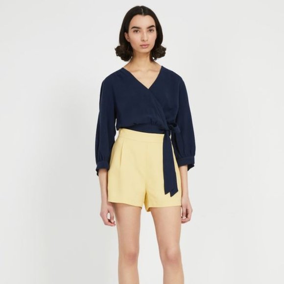 Frank and Oak Cropped Wrap Blouse - Picture 3 of 5